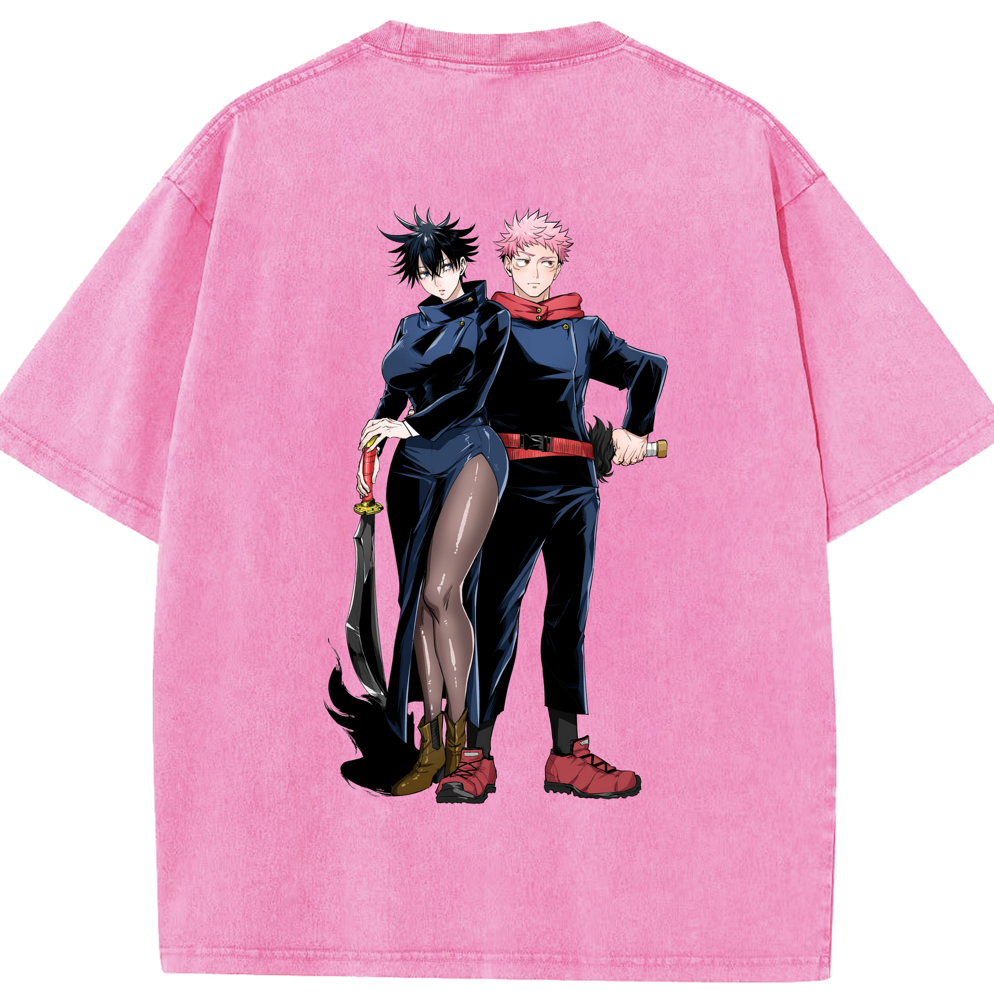 （画像用） 呪術廻戦 Jujutsu Kaisen 綿100% ヴィンテージ風 半袖Tシャツ（背面プリント）
